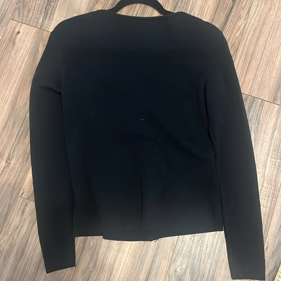 A.COUTE Black Silk Blend Ribbed Button-Up Cardigan - Size M - Picture 5 of 7